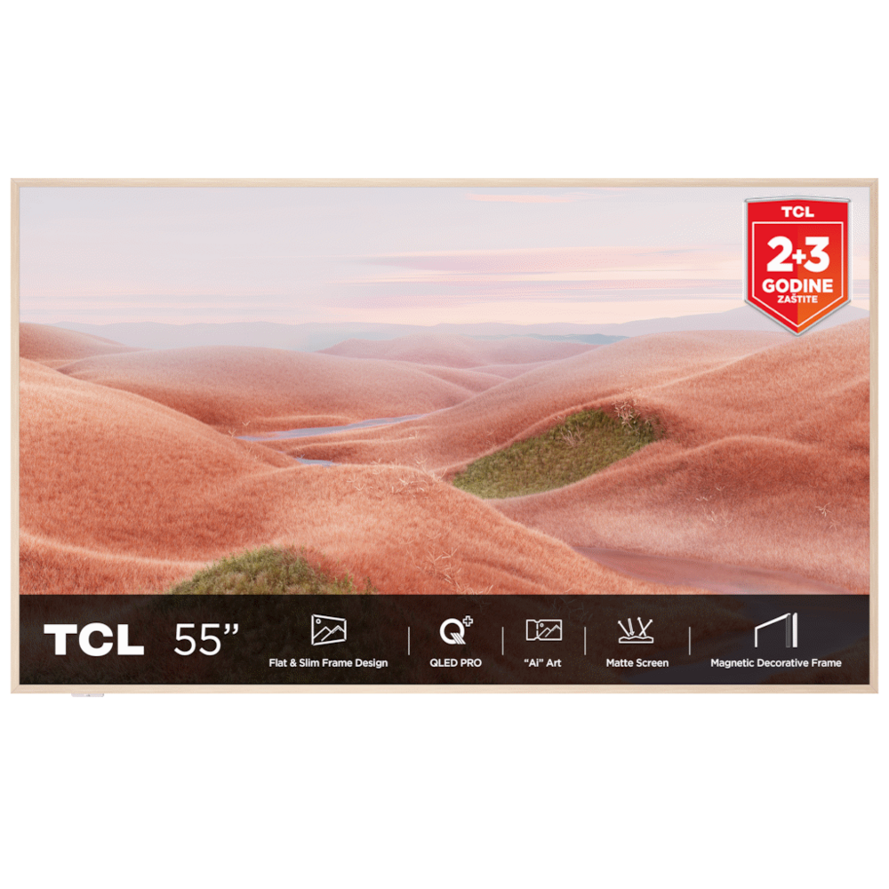 TCL 55"A300W NXTVISION 4K QLEDGoogle OS; 144Hz ART TV;Dolby Atmos; Ambient mode; HDMI 2.1