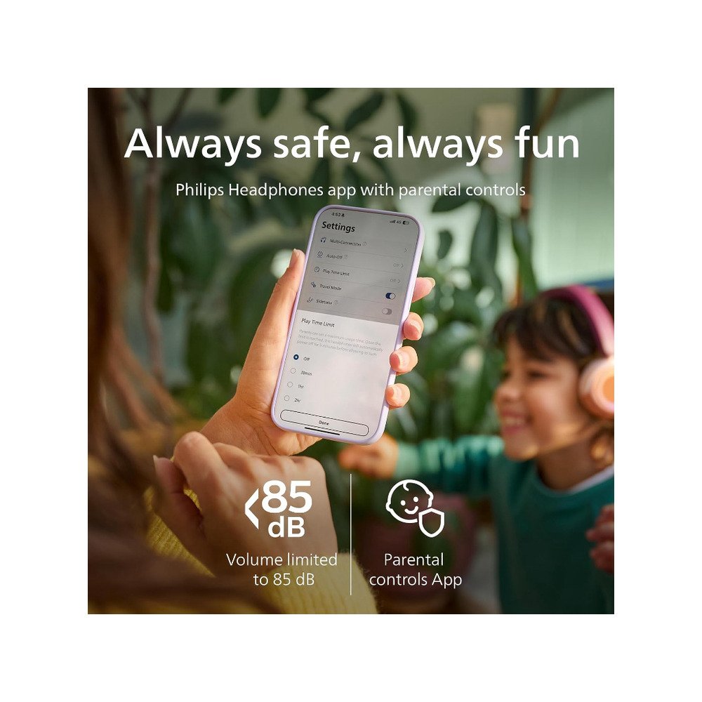 Philips TAK4200 djecije slusBT; LED svjetla; do 45h bateribezicno dijeljenje zvuka; aplikacija