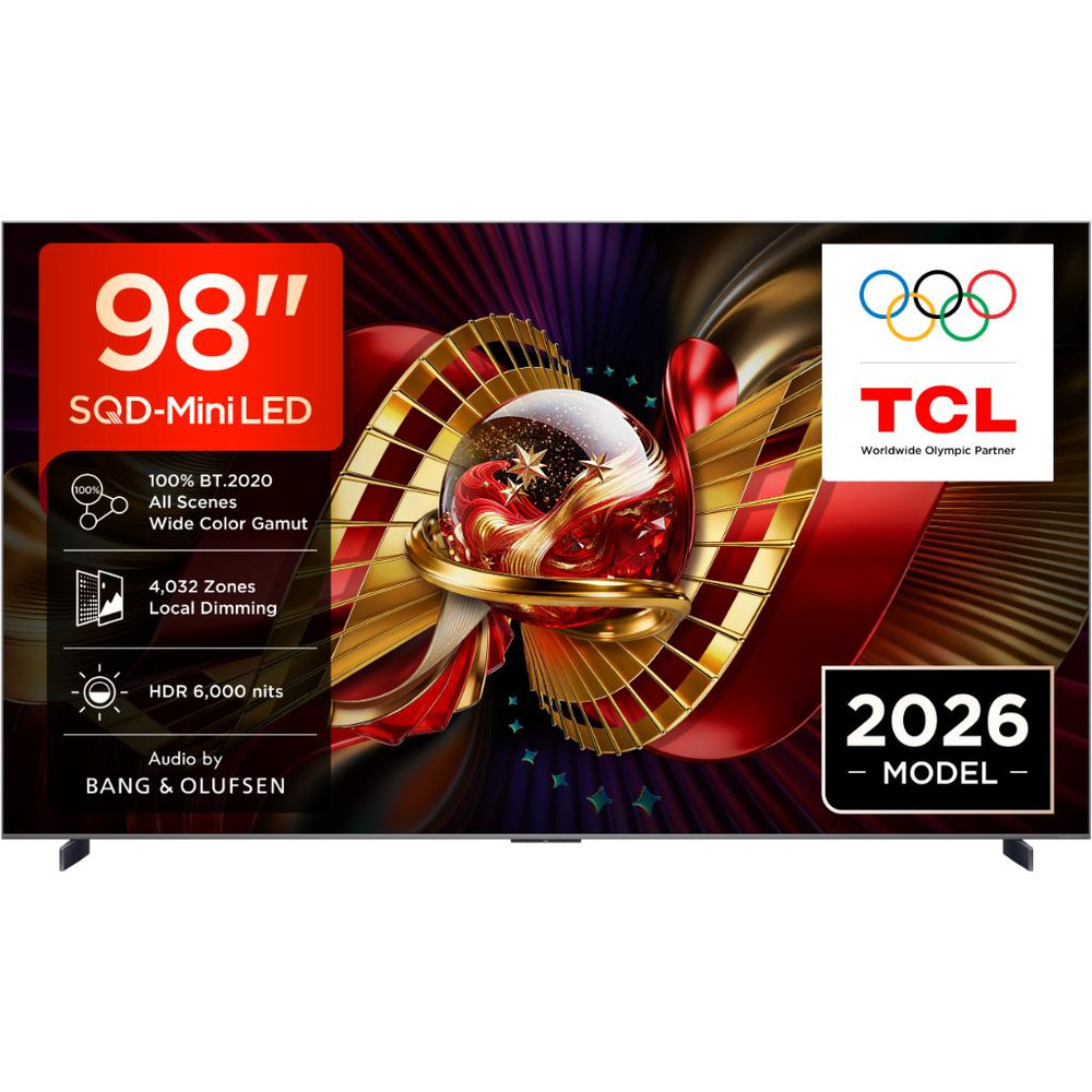 TCL 98"C8L 4K SQD-Mini LED;UHD 144Hz/288Hz FHD Google TV;B&O, 4032 zones, 6000 nits; Zeroborder