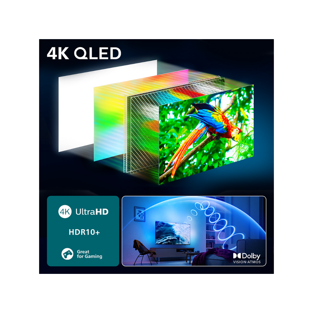 Philips 65''PUS9010 4K QledTitan OS; AMBILIGHT TV; 144Hz;P5 Picture Engine; Dolby Atmos i Vision