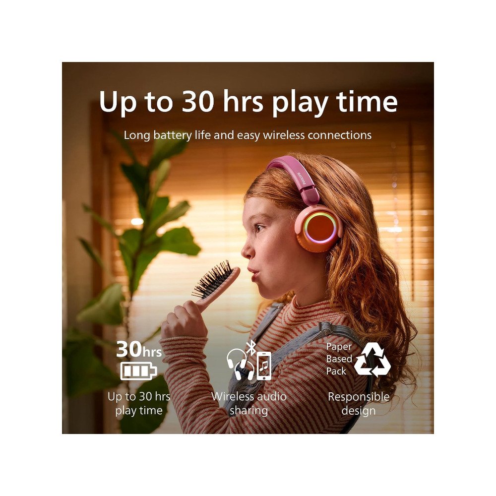 Philips TAK4200 djecije slusBT; LED svjetla; do 45h bateribezicno dijeljenje zvuka; aplikacija