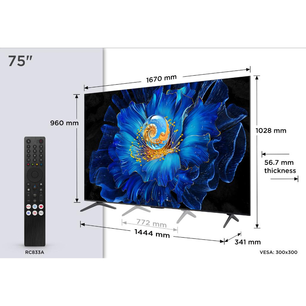75" TCL QD-Mini LED 4K Google TV