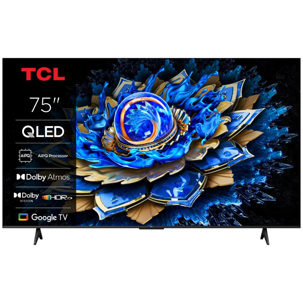 TCL 75"T69C 4K QLED Google TV60Hz (120Hz FHD), Dolby Atmos;Dolby Vision, Onkyo 2.0, 350 nits