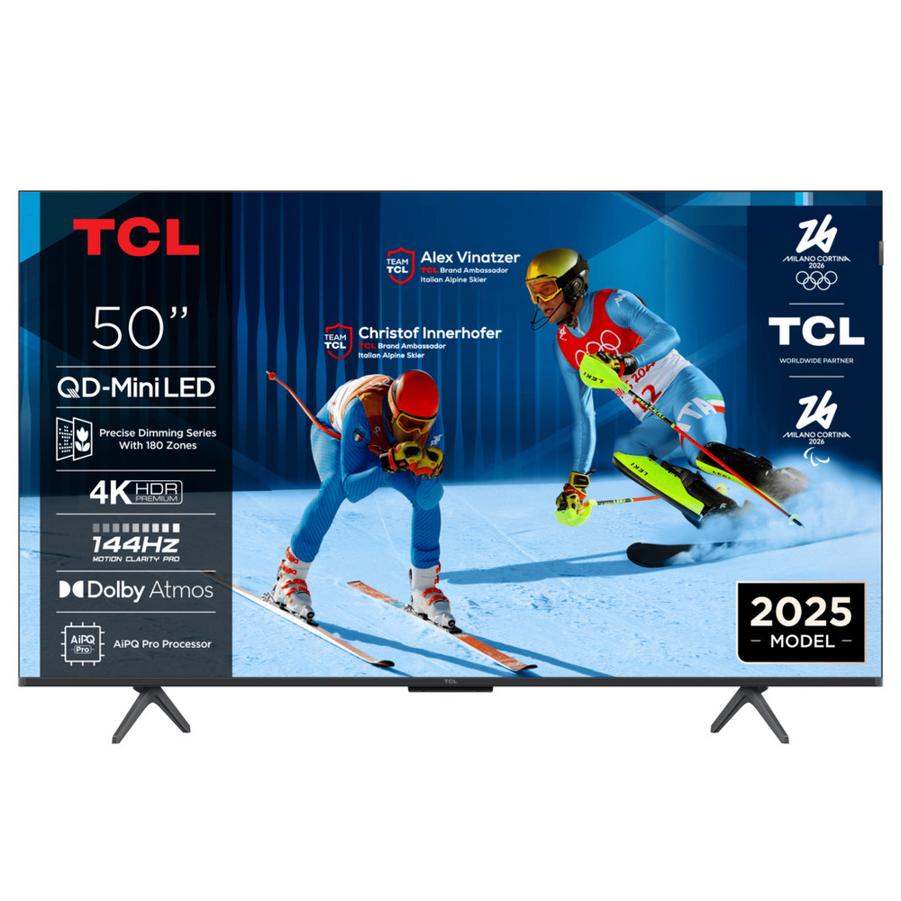 50" TCL C6K 4K QD-Mini LED TV s Google TV i 144Hz
