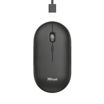 Trust Puck Bežični Punjivi Miš, Ultra-tanki, Tihi, Crni