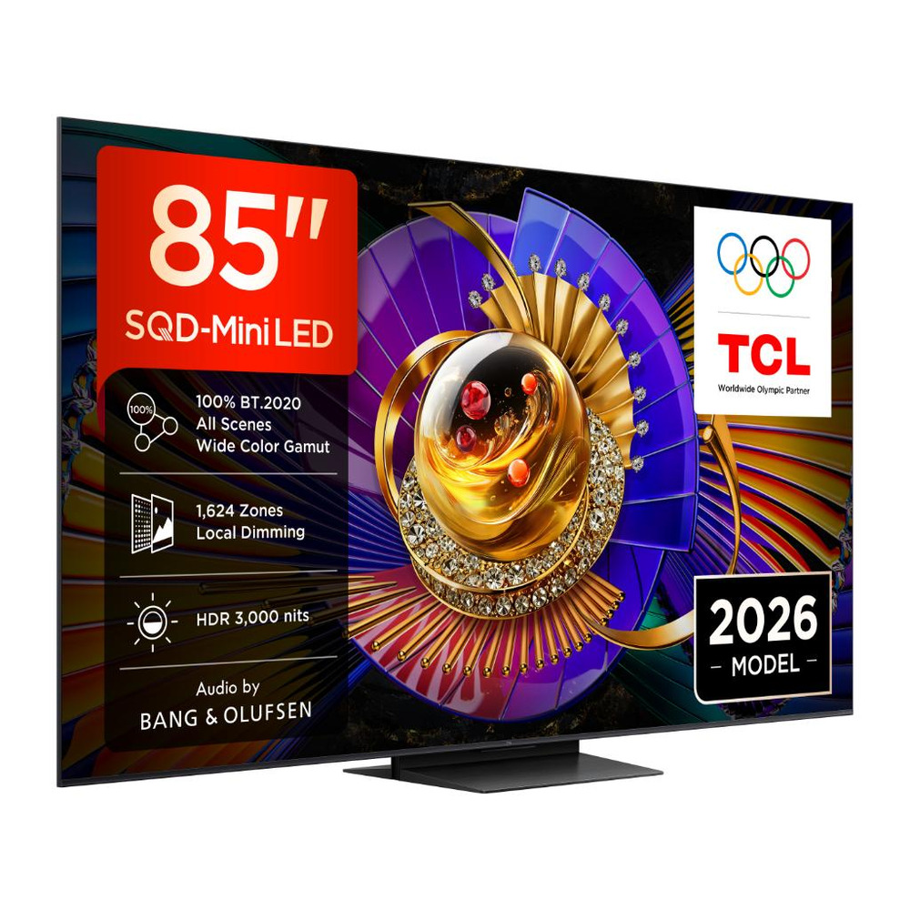 TCL 85"C7L 4K SQD-Mini LED;UHD 144Hz/288Hz FHD Google TV;B&O, 1624 zones, 3000 nits
