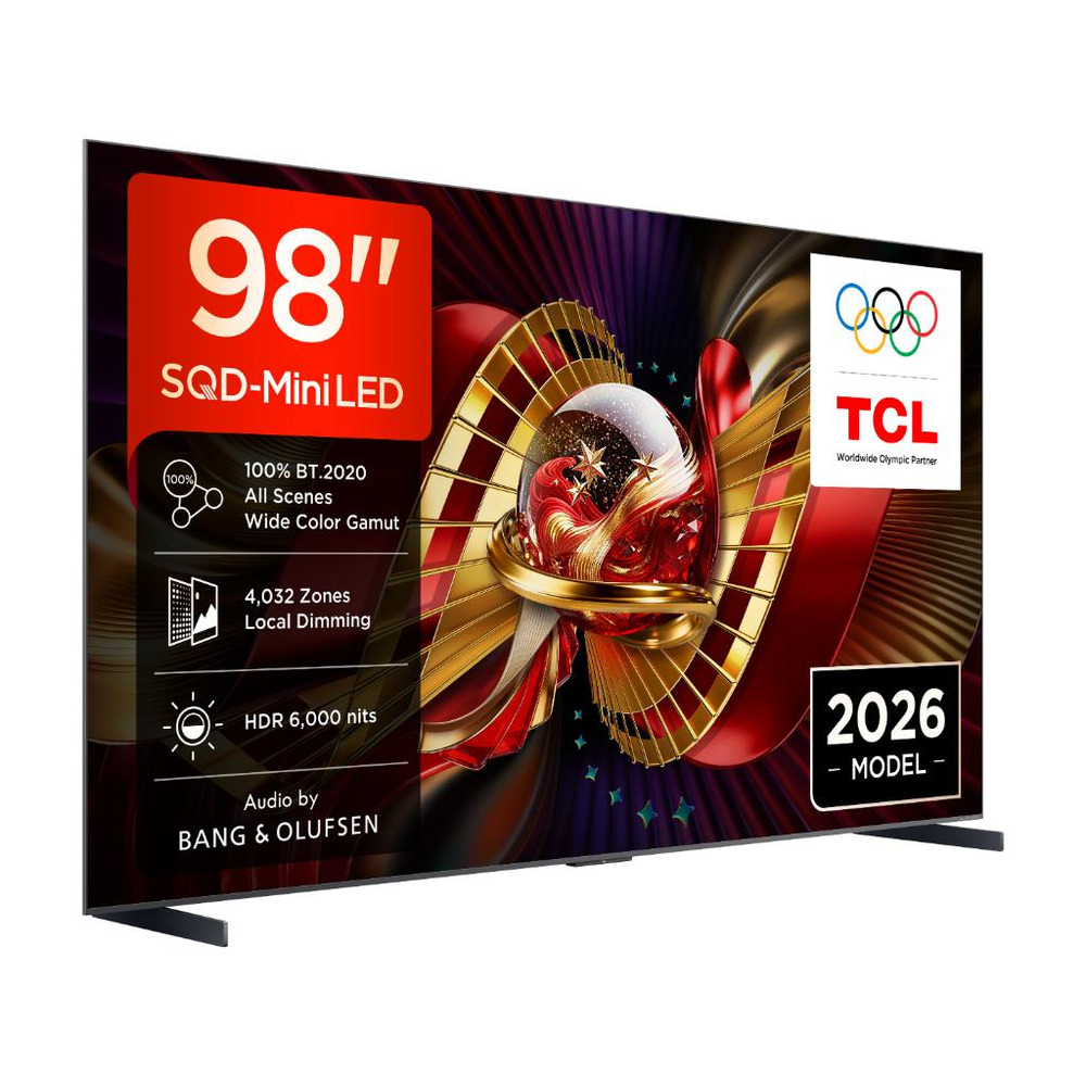 TCL 98"C8L 4K SQD-Mini LED;UHD 144Hz/288Hz FHD Google TV;B&O, 4032 zones, 6000 nits; Zeroborder