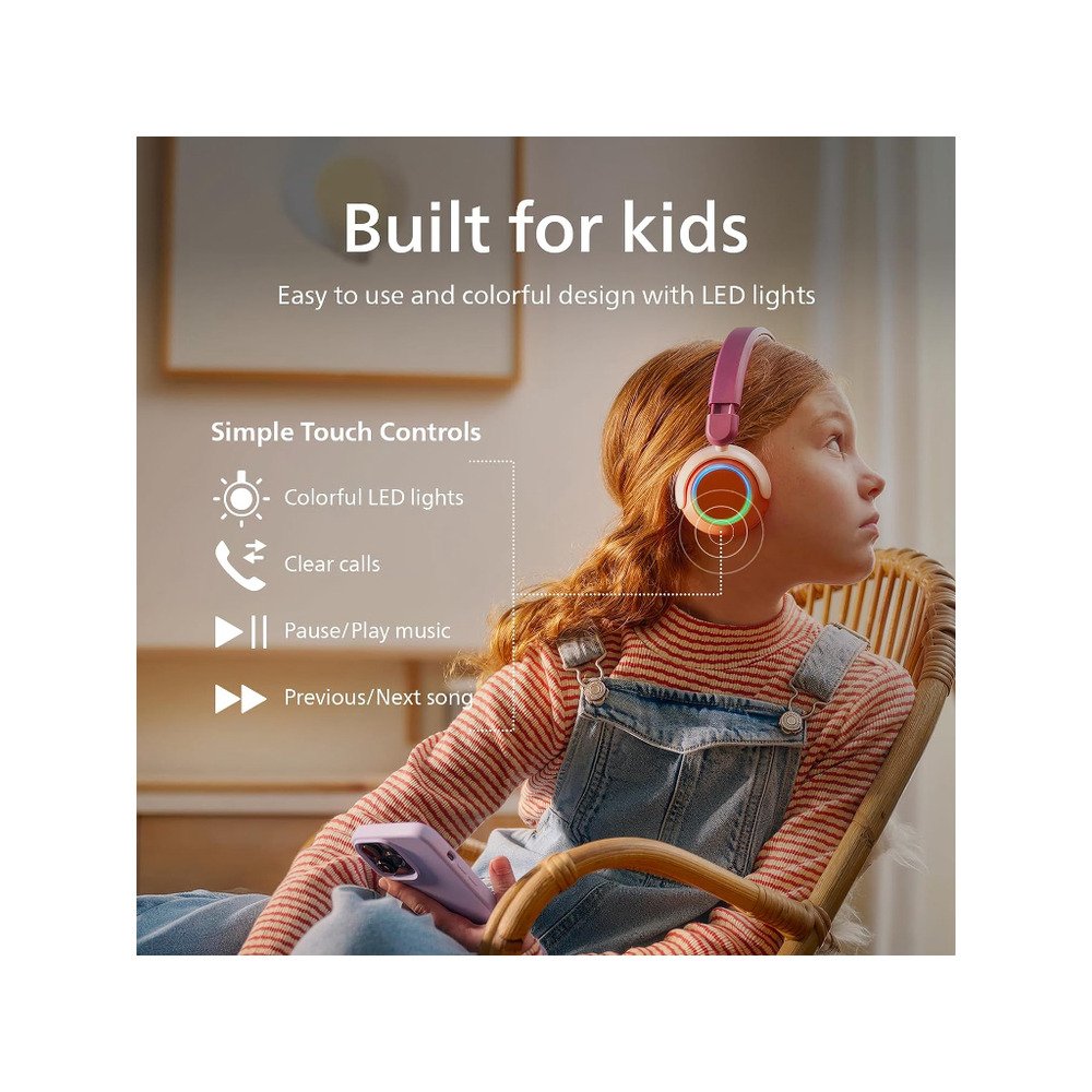Philips TAK4200 djecije slusBT; LED svjetla; do 45h bateribezicno dijeljenje zvuka; aplikacija